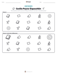 Cecilia Payne-Gaposchkin printable worksheet preview