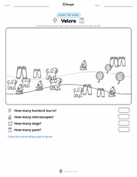 Velcro printable worksheet preview