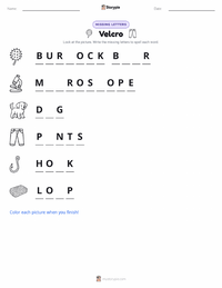 Velcro printable worksheet preview