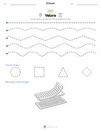 Aperçu de la feuille de travail imprimable Velcro