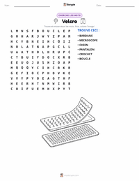 Aperçu de la feuille de travail imprimable Velcro