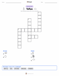 Teflon printable worksheet preview