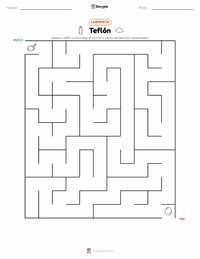 Vista previa de la hoja de trabajo imprimible de Teflón
