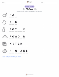 Teflon printable worksheet preview