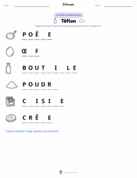 Aperçu de la feuille de travail imprimable Téflon