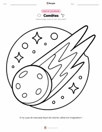 Page de coloriage Comètes pour les enfants