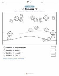 Aperçu de la feuille de travail imprimable Comètes
