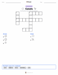 Comets printable worksheet preview