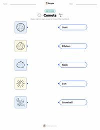 Comets printable worksheet for kids