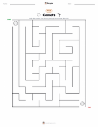 Comets printable worksheet preview