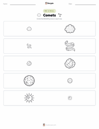 Comets printable worksheet preview