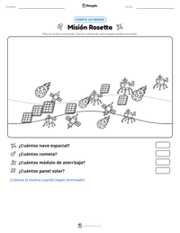 Vista previa de la hoja de trabajo imprimible de Misión Rosetta