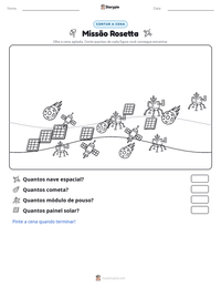 Prévia da folha de atividades imprimível Missão Rosetta