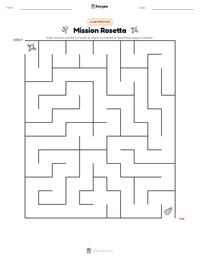 Aperçu de la feuille de travail imprimable Mission Rosetta