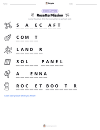 Rosetta Mission printable worksheet preview