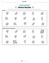 Aperçu de la feuille de travail imprimable Mission Rosetta