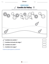 Aperçu de la feuille de travail imprimable Comète de Halley