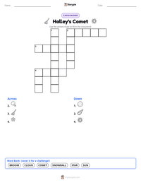 Halley's Comet printable worksheet preview