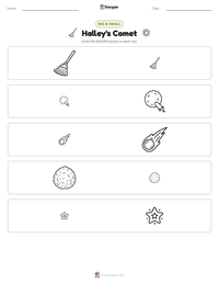 Halley's Comet printable worksheet preview