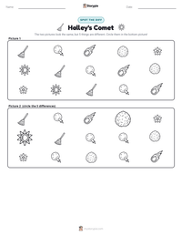 Halley's Comet printable worksheet preview