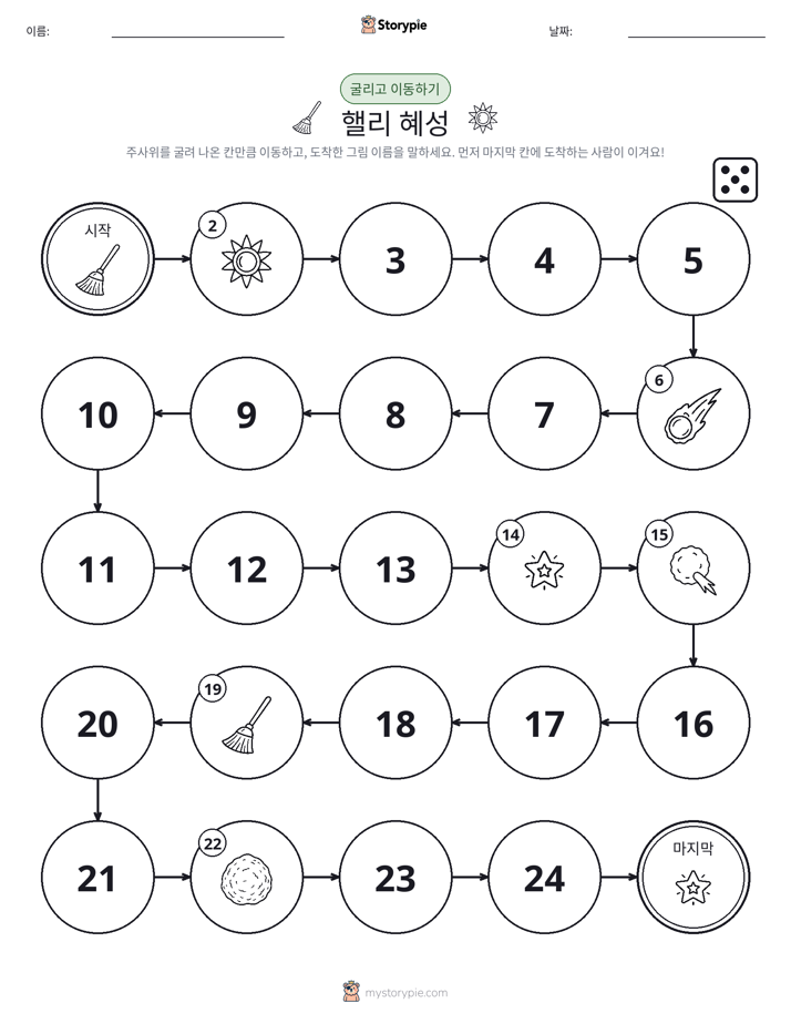 주사위 굴리고 이동하기 게임