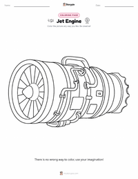 Jet Engine coloring page for kids