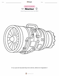 Page de coloriage Moteur à réaction pour les enfants