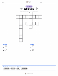 Jet Engine printable worksheet preview