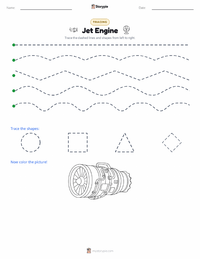 Jet Engine printable worksheet preview
