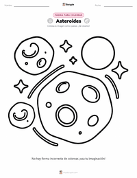 Página para colorear de Asteroides para niños