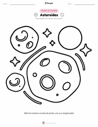 Página de colorir Asteroides para crianças