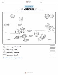 Asteroids printable worksheet preview