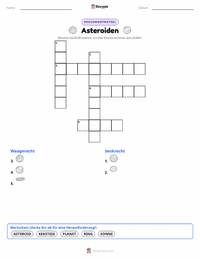 Asteroiden druckbare Arbeitsblatt Vorschau