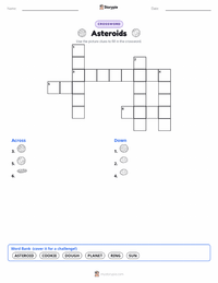 Asteroids printable worksheet preview