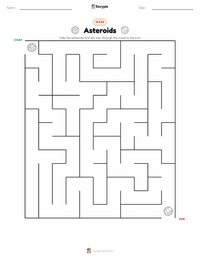Asteroids printable worksheet preview