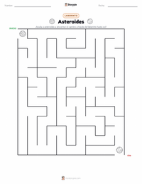Vista previa de la hoja de trabajo imprimible de Asteroides