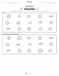 Asteroiden druckbare Arbeitsblatt Vorschau