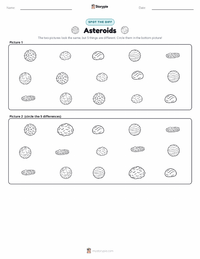 Asteroids printable worksheet preview