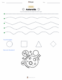 Asteroids printable worksheet preview