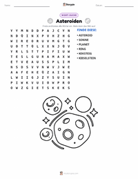 Asteroiden druckbare Arbeitsblatt Vorschau
