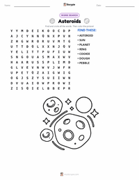 Asteroids printable worksheet preview