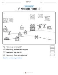 Giuseppe Piazzi printable worksheet preview