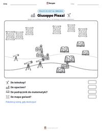 Podgląd drukowalnego arkusza ćwiczeń Giuseppe Piazzi