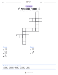 Giuseppe Piazzi printable worksheet preview
