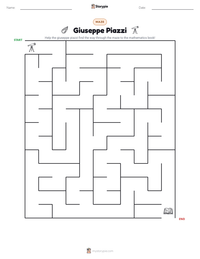 Giuseppe Piazzi printable worksheet preview