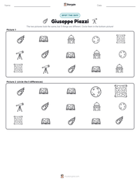 Giuseppe Piazzi printable worksheet preview