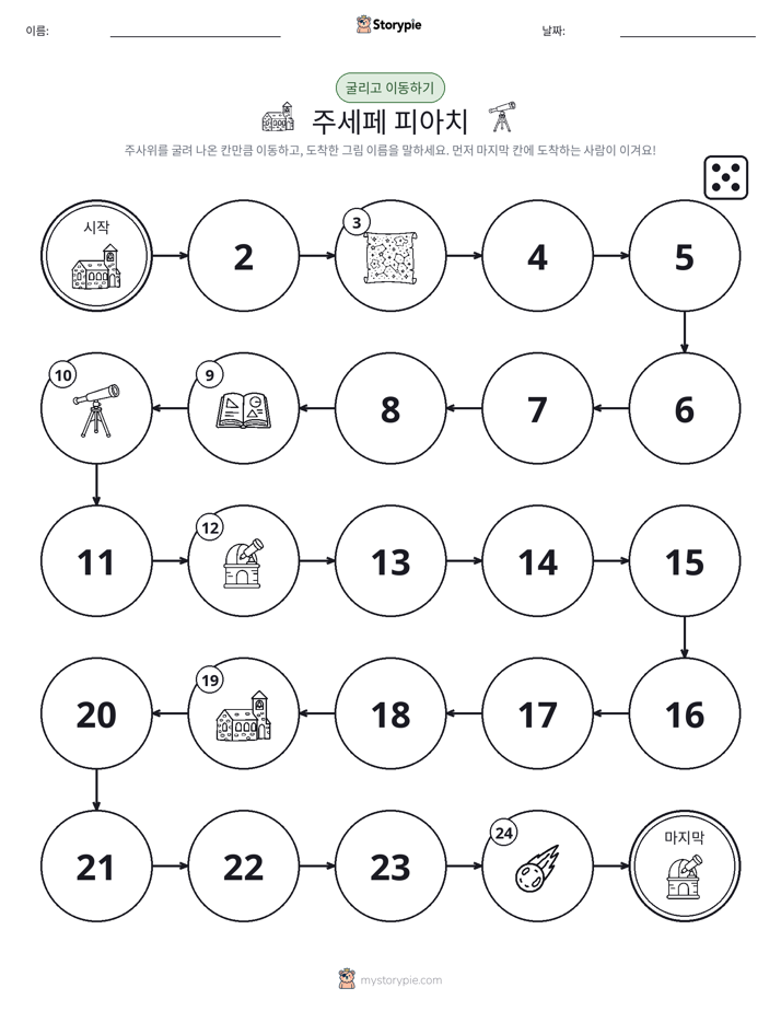 주사위 굴리고 이동하기 게임