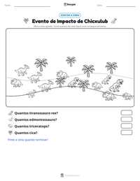Prévia da folha de atividades imprimível Evento de Impacto de Chicxulub