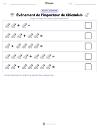 Aperçu de la feuille de travail imprimable Événement de l'impacteur de Chicxulub