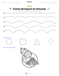 Vista previa de la hoja de trabajo imprimible de Evento del Impacto de Chicxulub